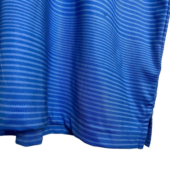 Greg Norman Blue Striped Collared Golf Polo Short Sleeve Shirt Large L - Picture 10 of 16